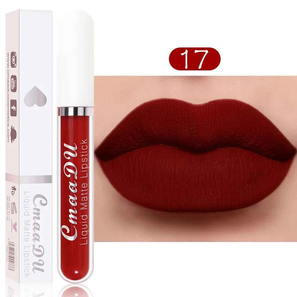 Waterproof Long Lasting Matte Lip Gloss Non Stick Cup Liquid lipstick 17 - 