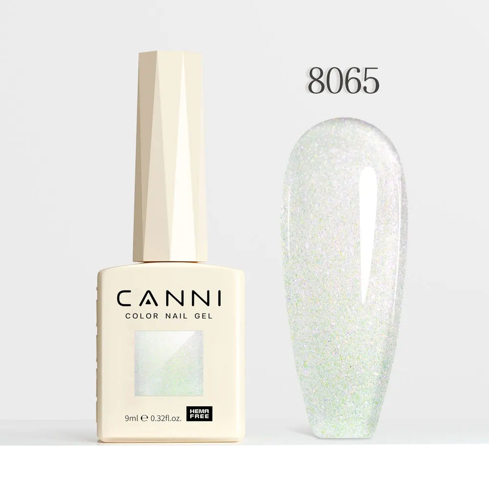 #8013 CANNI Nail Gel Polish Hema Free Super Glossy Glitter Cat Eye Gel Diamond Top Coat Semi Permanent Soak Off UV LED Varnish Aurora Glow Avenue