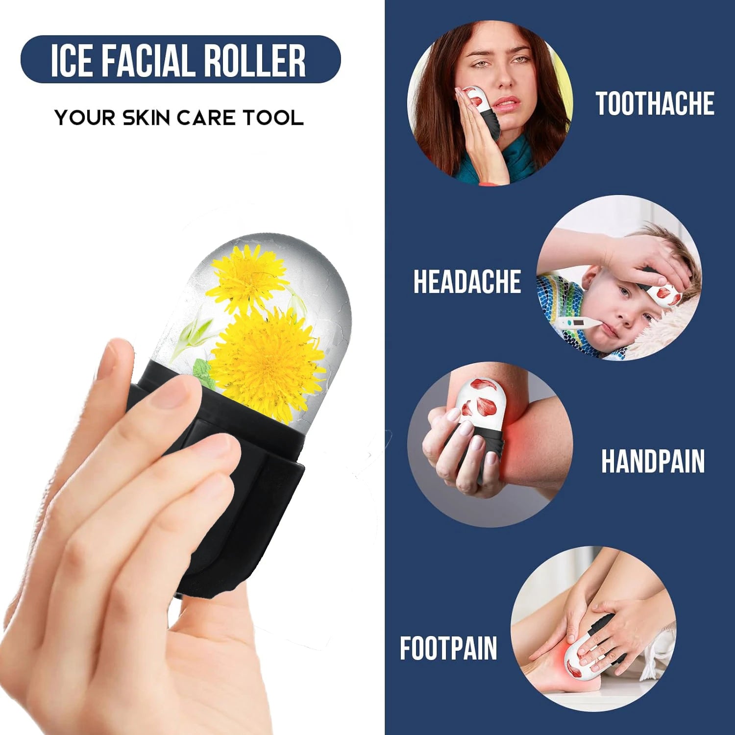 Silicone Ice Roller for Face Beauty Skin Care Tools Face Lifting Contouring Facial Massager Reusable Ice Cube Trays - 