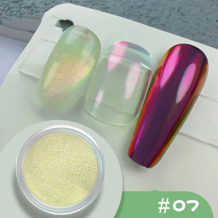 Holographic Mirror Mermaid Nail Glitter Powder - 19 Colors FT259-7 - 