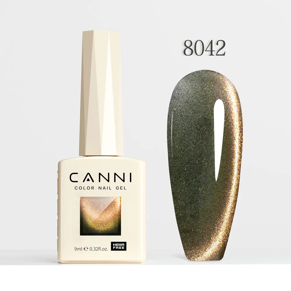 #8013 CANNI Nail Gel Polish Hema Free Super Glossy Glitter Cat Eye Gel Diamond Top Coat Semi Permanent Soak Off UV LED Varnish Aurora Glow Avenue