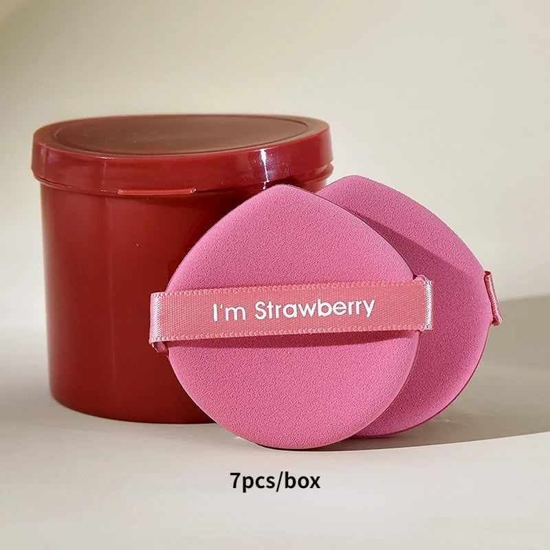 Karsyngirl 7Pcs/box Strawberry Cosmetic Puff Set Double Side Women Soft Makeup Sponge Beauty Make Up Powder Tools style 1