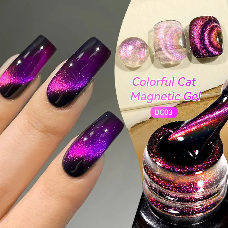 LILYCUTE 7ml Aurora Cat Magnetic Gel Nail Polish Reflective Magnet Gel Varnishes Semi Permanent UV Gel For Nail Art Manicu...