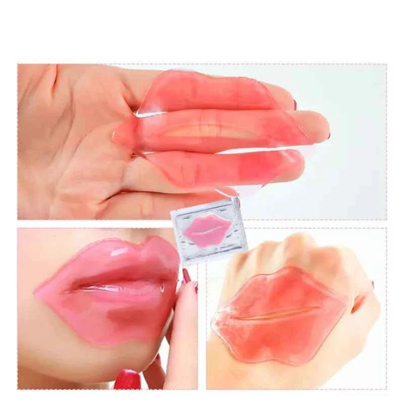 5pcs Crystal Collagen Lip Mask Lips Plumper Pink Lip Patches Moisture Nourishing Essence Korean Cosmetics Skin Care for Beauty
