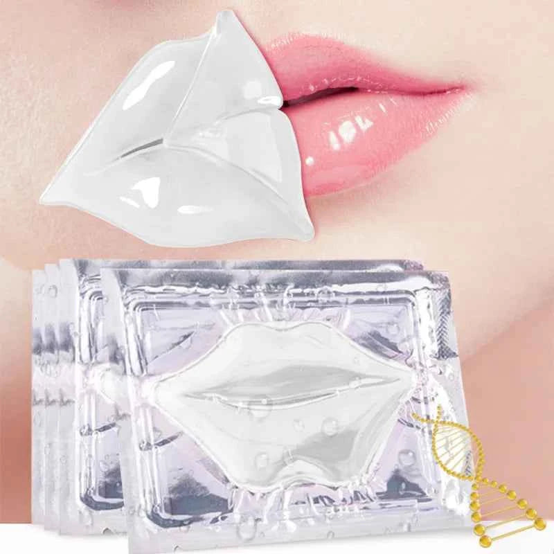 5pcs Crystal Collagen Lip Mask Lips Plumper Pink Lip Patches Moisture Nourishing Essence Korean Cosmetics Skin Care for Beauty White