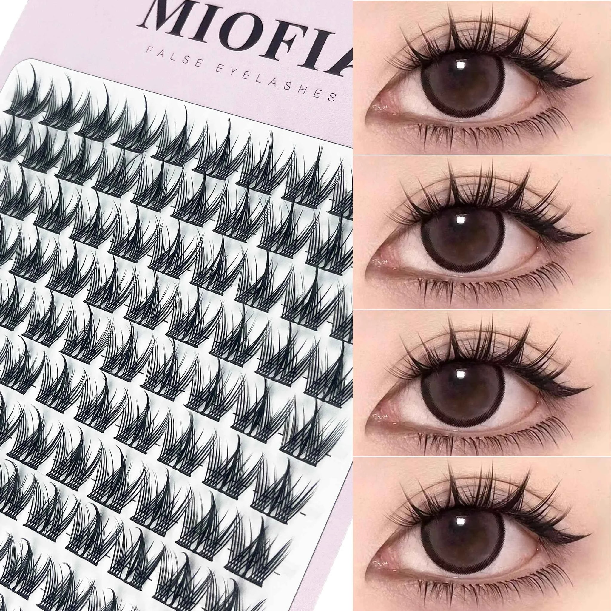 1/box 120 bundles Mink False Eyelash Natural Fishtail Lash 3D Russian Individual Eyelash Extension Cluster Makeup Tool Who...