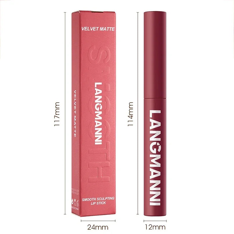 12 Color Matte Lipstick Non-Stick Cup Long-Lasting Velvet Finish Lipstick Pen Smooth Matte Lip Color Waterproof Non-Fading