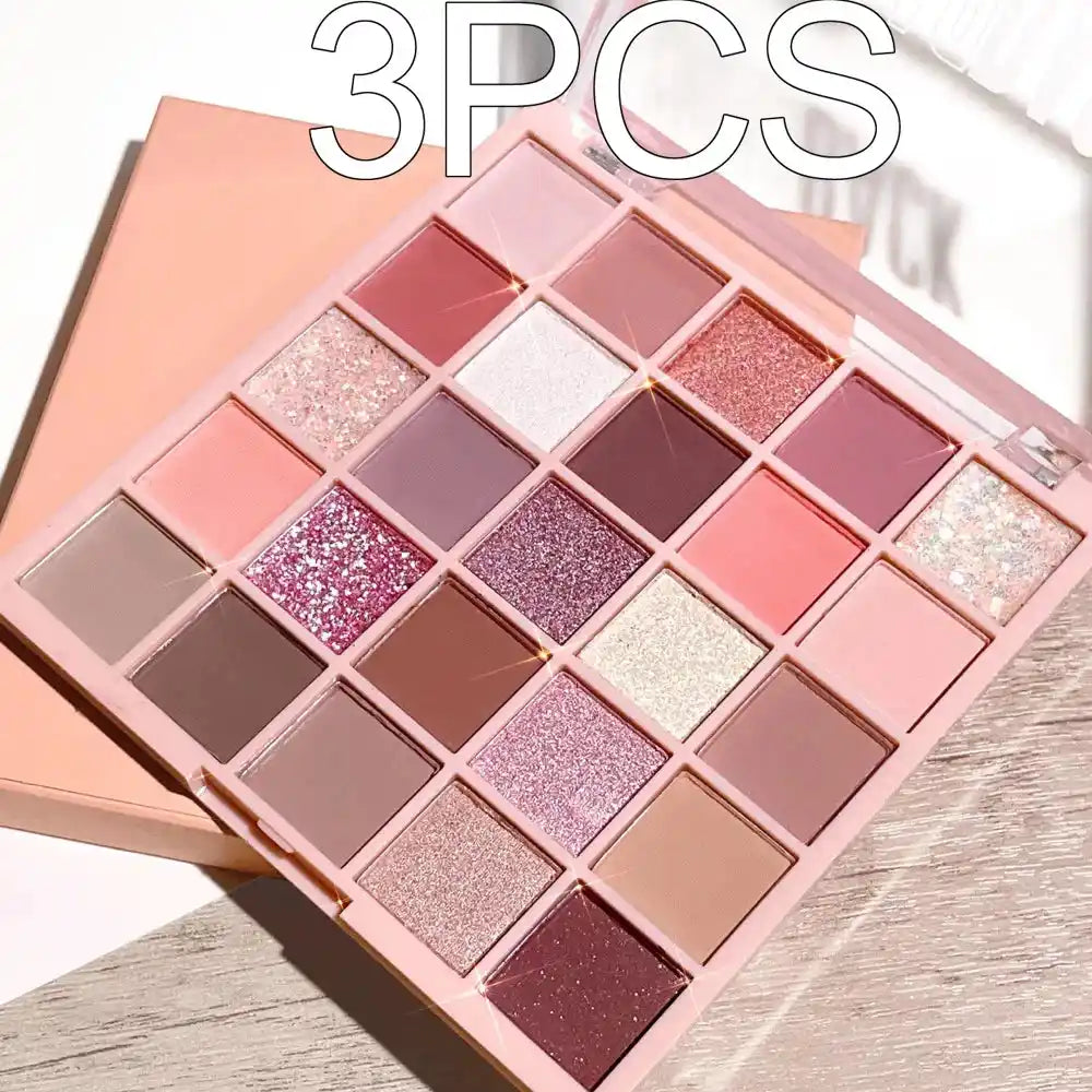 25-color eye shadow tray, oatmeal milk tea tray, sparkling powder, pearl sequins, gentle orange brown, affordable eye shad...