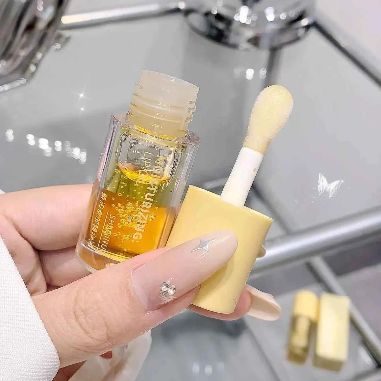 Transparent Water Gloss Jasmine Lemon Green Lip Oil Lasting Moisturizing Honey Lip Gloss Fading Lip Lines Lips Care Essenc...