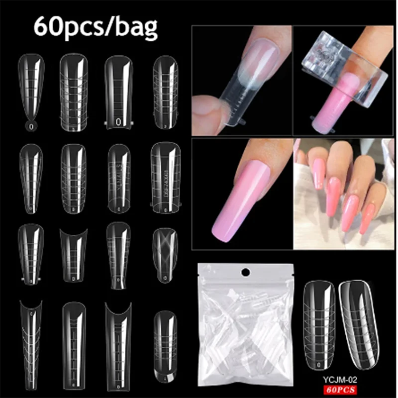 Extension False Nails Art Tips Acrylic Fake Finger Gel Polish Mold Sculpted Full Cover Press on Nails Manicures Accessorie...