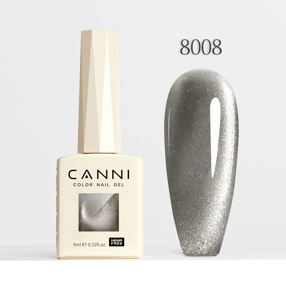 #8013 CANNI Nail Gel Polish Hema Free Super Glossy Glitter Cat Eye Gel Diamond Top Coat Semi Permanent Soak Off UV LED Varnish Aurora Glow Avenue
