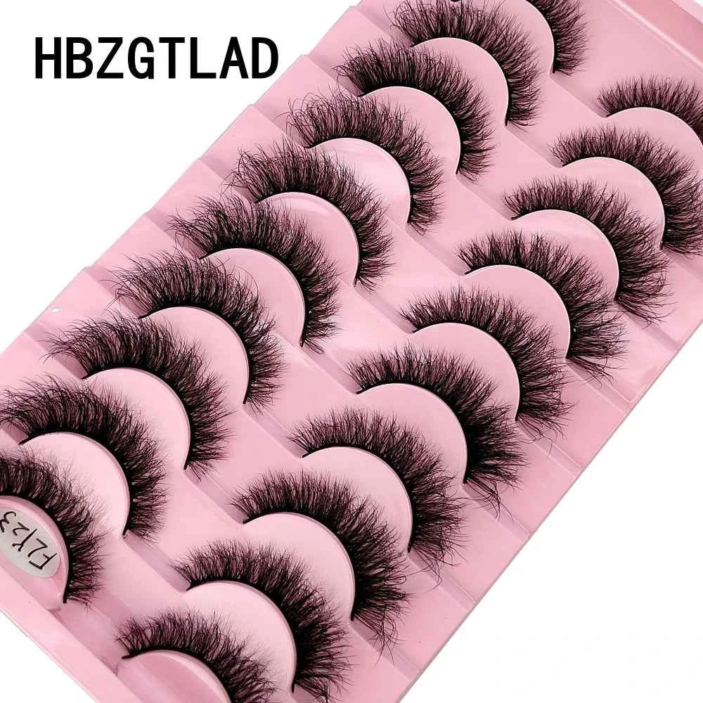 10 Pairs Faux Mink Eyelashes Handmade False Eyelashes Natural Nude Makeup Simulation Cross Messy Eye 3D Curly Eyelashes 10 pairs Fly-23