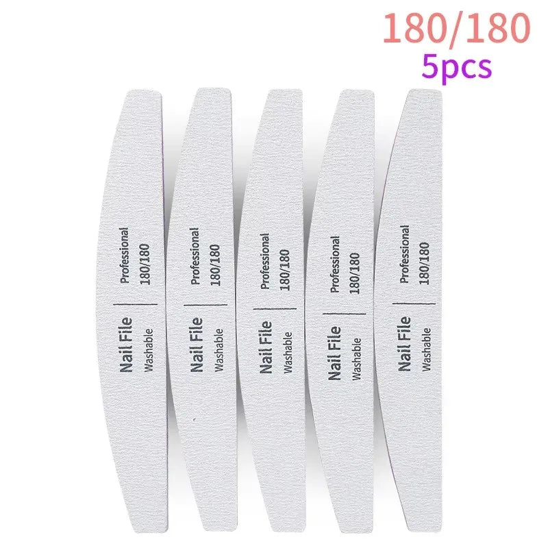 Nail File 100 to 180 Professional Tools Emery for Manicure Lime 240 Sandpaper Gel Polishing Files for Nails Buffers Set Po...