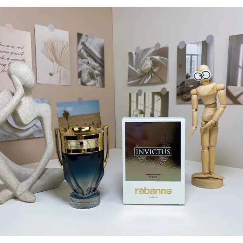 100ML 3.4FL.OZ Men's Perfume Woody Aquatic Notes Fresh Ocean Fragrance Spray Parfum Warrior Trophy Perfume Long-lasting Male Trophy Essence-100ml