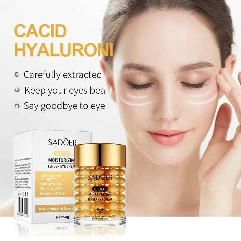 SADOER Hyaluronic Acid 24K Golden Sakura Eye Cream Anti Dark Circles Anti Wrinkles Moisturizing Anti-aging Creams Eyes Ski...