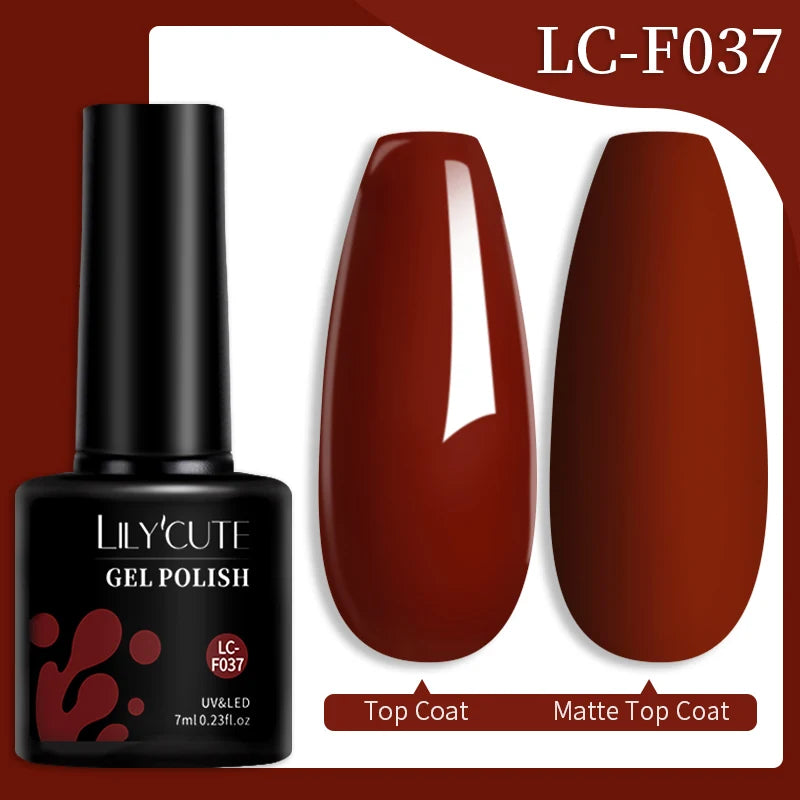 LILYCUTE 7ML Colorful Gel Nail Polish 129 Colors Long Lasting For Manicure Semi Permanent Base Top Coat Nail Art UV Gel Va...