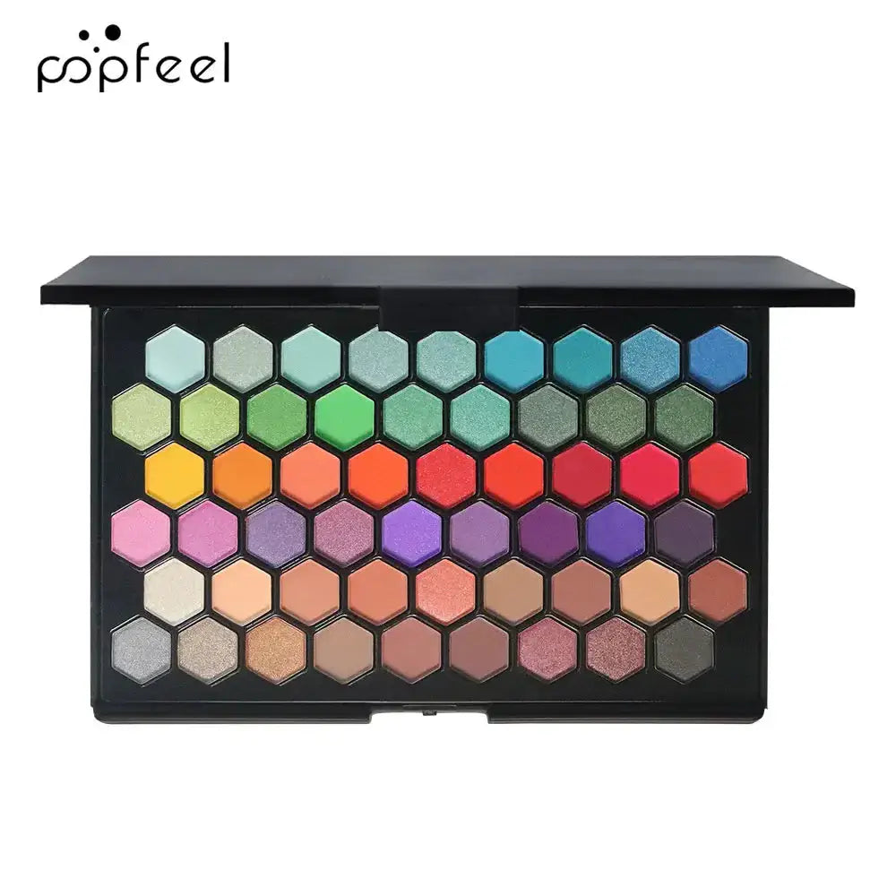 POPFEEL 54-Color Eyeshadow Palette - Versatile Earth Tones & Vibrant Rainbow Shades in One Compact - Create Endless Makeup Looks Aurora Glow Avenue