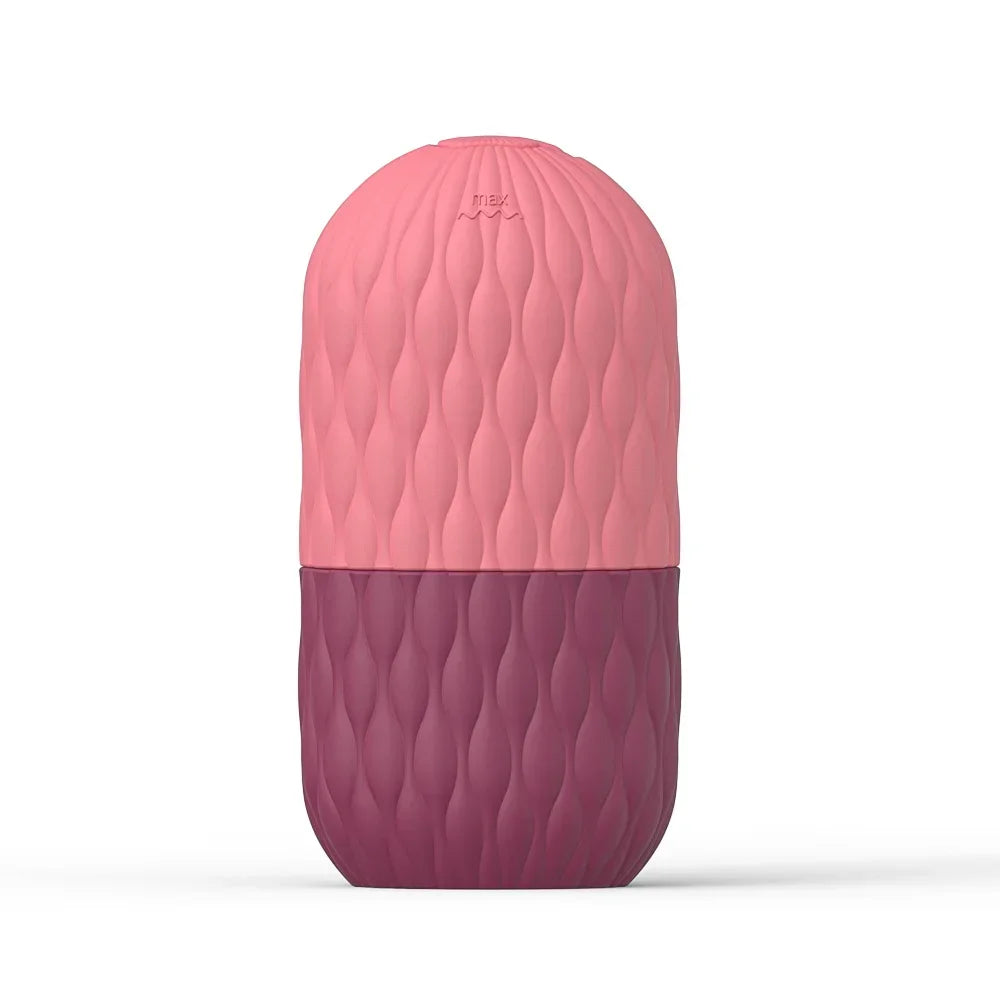 Ice Face Roller, Reusable Silicone Mold Face Massage Eye Facial Beauty Skin Care Tools Apply Ice for Shrink Pores Red CHINA