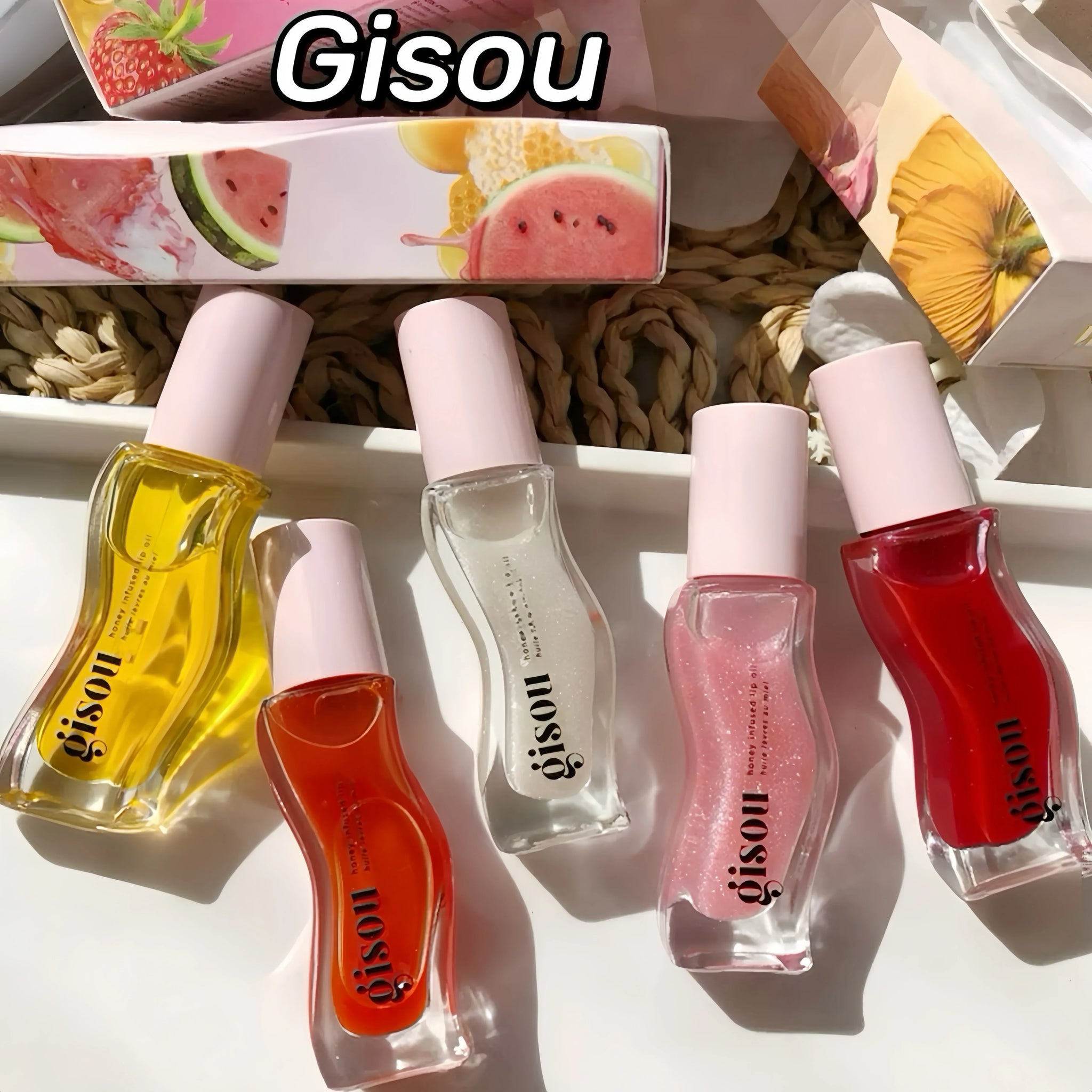 Original Gisou Moisturizing Lip Balm Lip Oil Gloss Care Of The Lips Benetitnt For Lips Plumping Exfoliating Plumping Gloss...