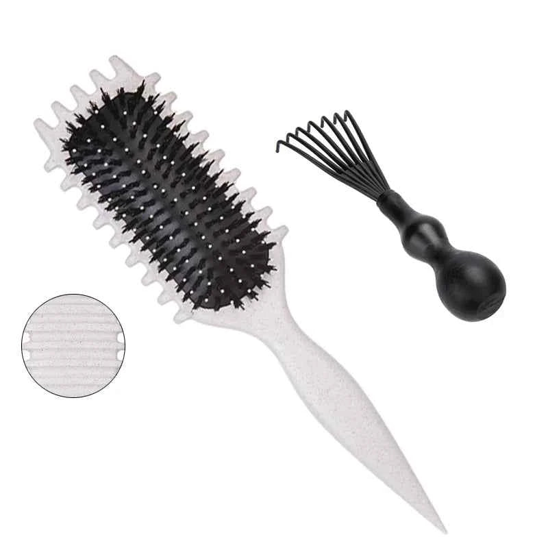 1/2pcs Detangling Candy Brush Curly Hair Scalp Massage Hair Comb with Cleaning Claw Natural Bristles Define Hair Styling T...