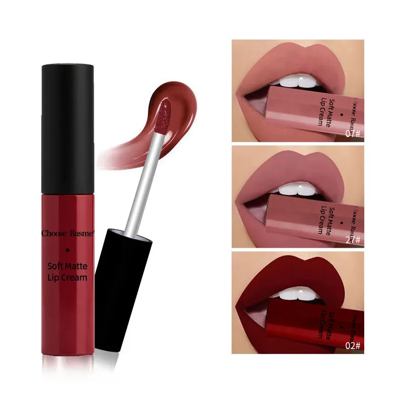 QIBEST Sexy Matte Velvet Liquid Lipstick Velvet Lip Gloss Tint Tube Matte Nude Pigment Red Black Makeup Cosmetics Lipstick...