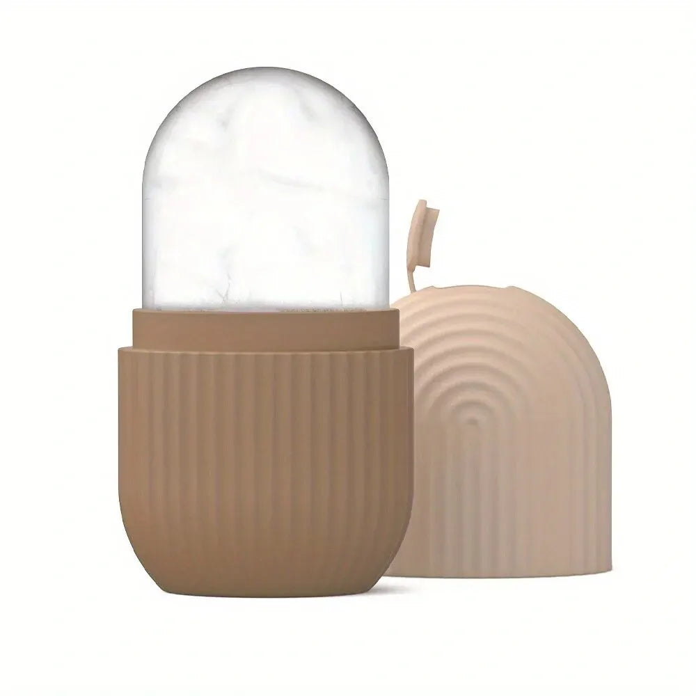 Silicone Ice Cube Trays Beauty Lifting Ice Ball Face Massager Contouring Eye Roller Facial Treatment Reduce Acne Skin Care Tool Khaki