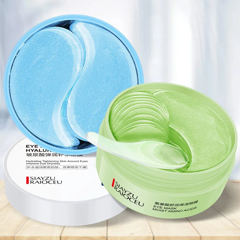 60pcs Hyaluronic Acid Crystal Collagen Eye Mask Anti Dark Circles Remove Eye Bags Moisturizing Firming Eye Patches Skin Care Aurora Glow Avenue