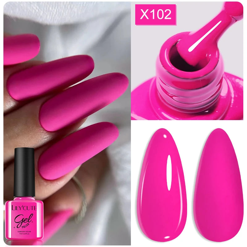 LILYCUTE 7ML Neon Reflective Glitter Gel Nail Polish Soak Off Super Shining Champagne Gold UV Gel Polish For Nail Art Mani...