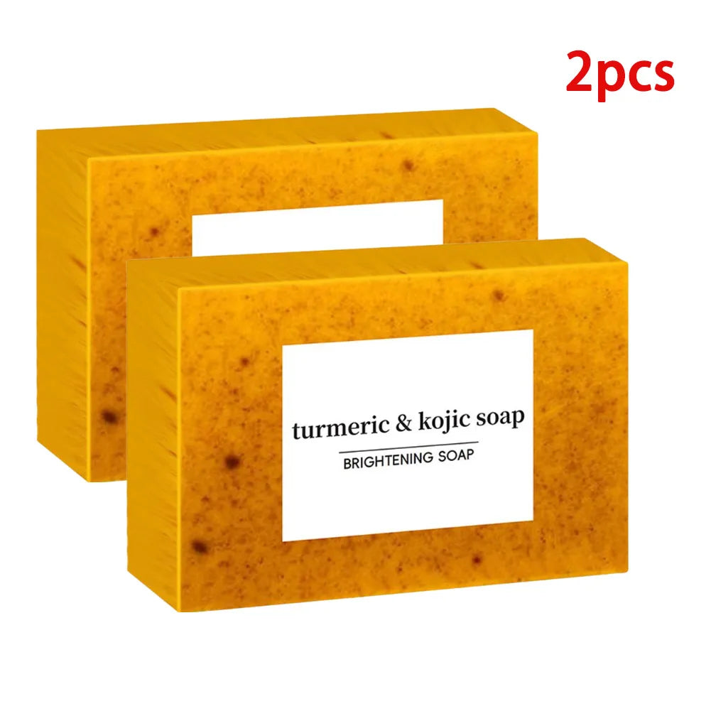 100g Turmeric Hand Made Soap, Lemon Kojic Acid Soap, Shower and Facial Soap  Deep Cleaning For Face Body Skin Care Aurora Glow Avenue
