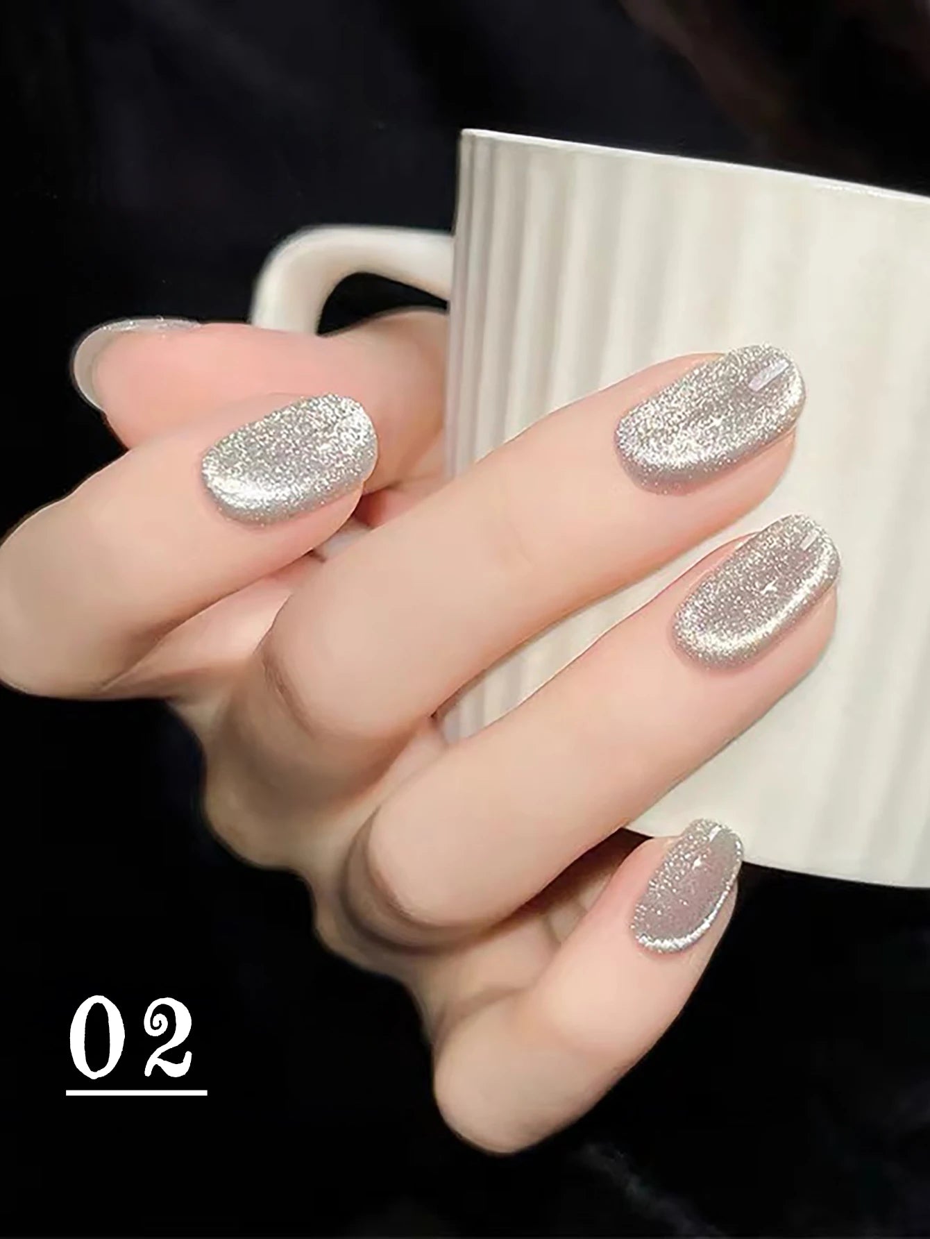 1-24pcs WS White Silver Cat Eye Magnetic Gel Nail Polish Ultra Shine Soak Off UV Gel Mirror Glass Cat Magnet Gel Varnish Xmas guchengxinyu02