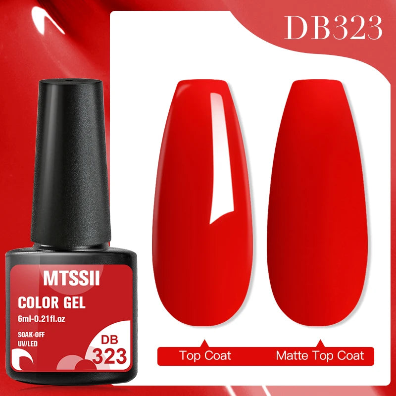 Mtssii 7ml Red Glitter Gel Nail Polish Sequins Shiny Manicure Semi Permanent Base Top Coat Soak Off LED UV Nail Art Gel Varnish Q15187
