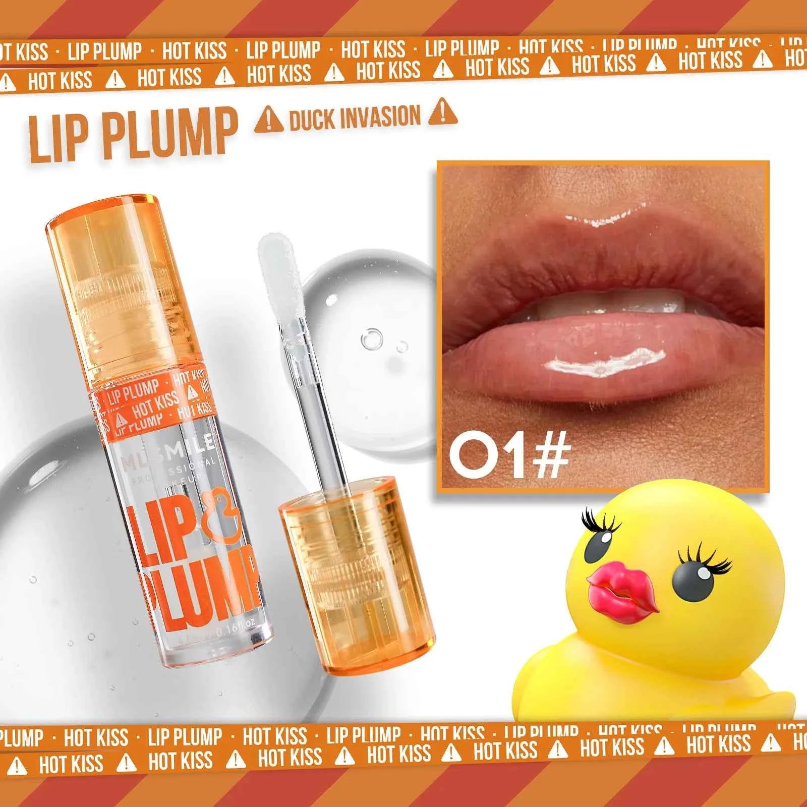MLSMILE Duck Lip Plump Lip Oil Moisturizing Lip Gloss Mirror Water nature long-lasting Gloss Gloss Pearl Lip Glaze Set 211...