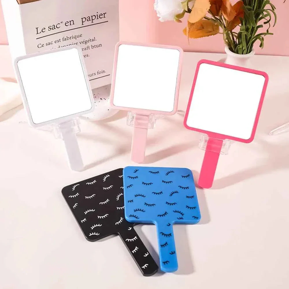 1 Pc Eyelash Extension Handheld Mirror With Lashes Painting Square 9x9cm Plastic High Definition Makeup Tools Salon Accessories