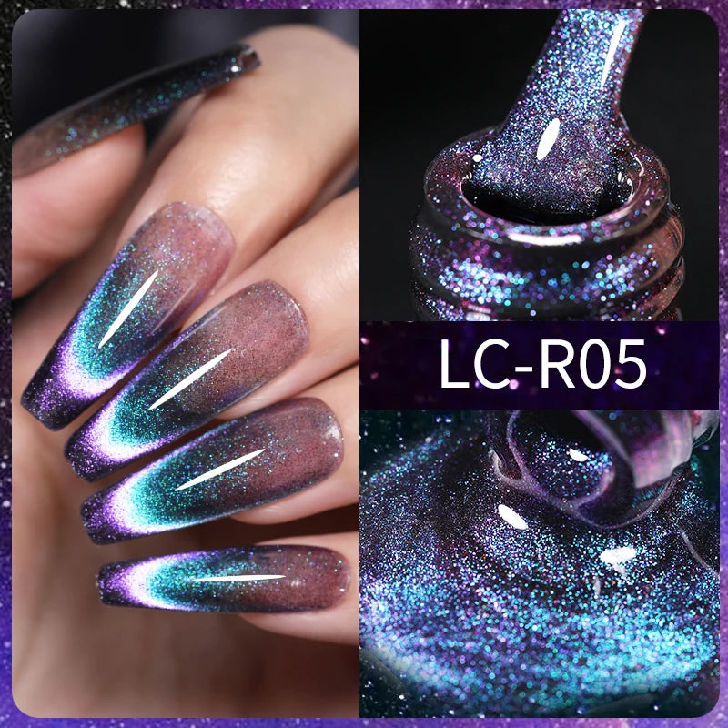 LILYCUTE 7ml Aurora Cat Magnetic Gel Nail Polish Reflective Magnet Gel Varnishes Semi Permanent UV Gel For Nail Art Manicu...