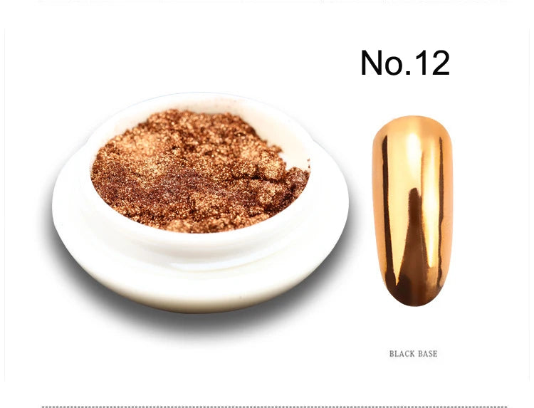 Holographic Mirror Mermaid Nail Glitter Powder - 19 Colors FT067-12 - 