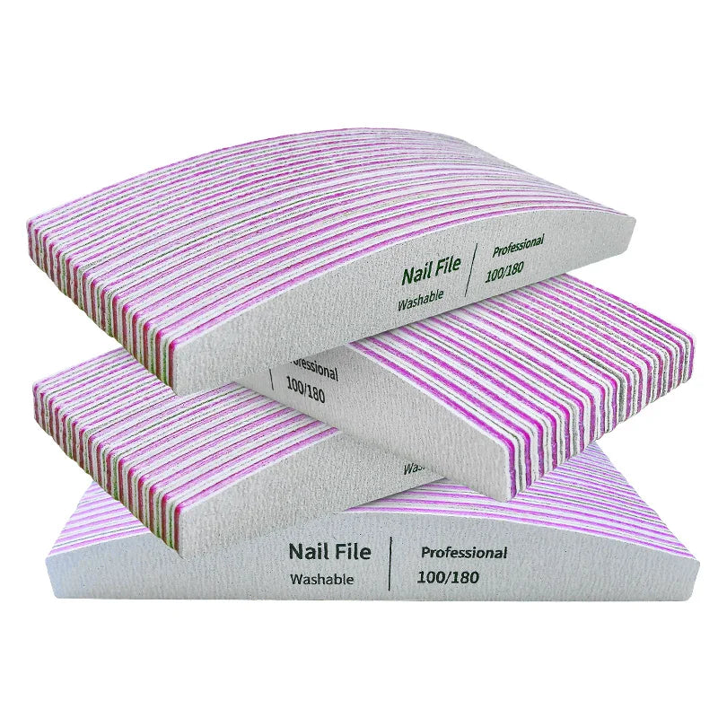 Nail File 100 to 180 Professional Tools Emery for Manicure Lime 240 Sandpaper Gel Polishing Files for Nails Buffers Set Po...