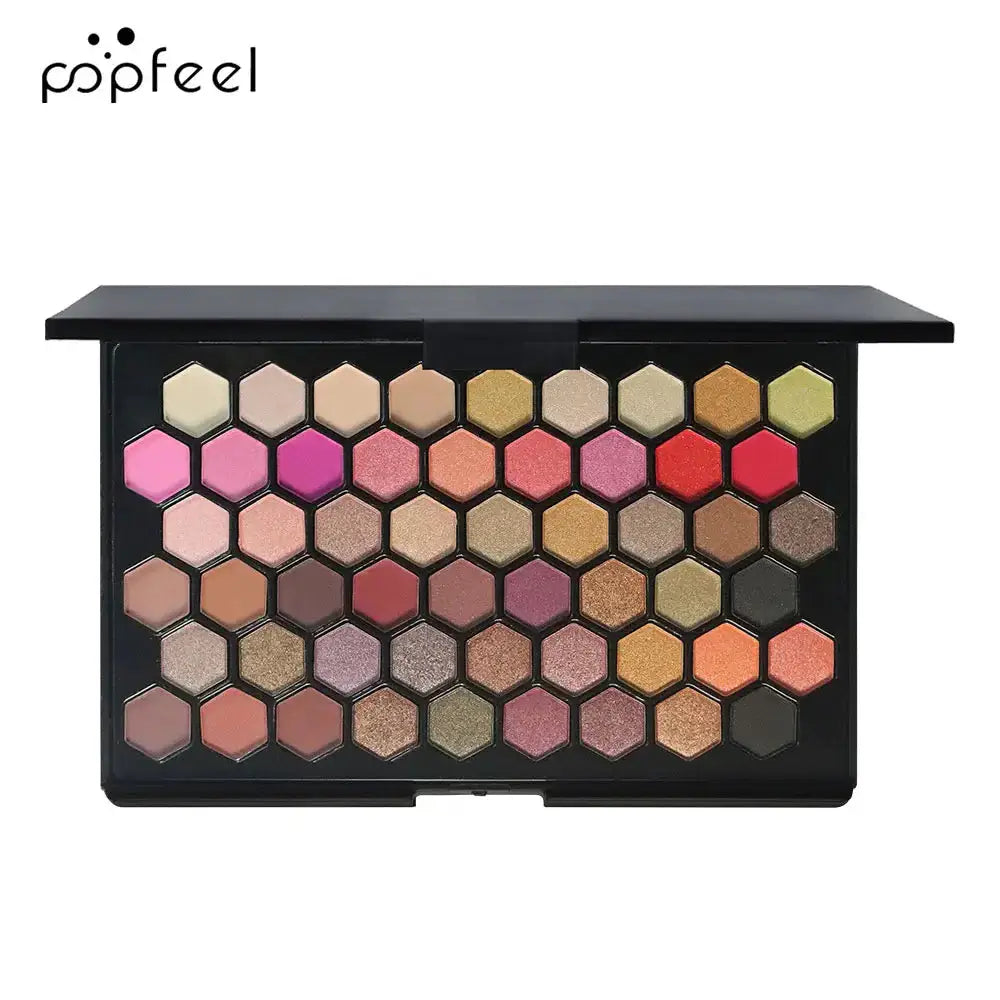 POPFEEL 54-Color Eyeshadow Palette - Versatile Earth Tones & Vibrant Rainbow Shades in One Compact - Create Endless Makeup Looks Aurora Glow Avenue