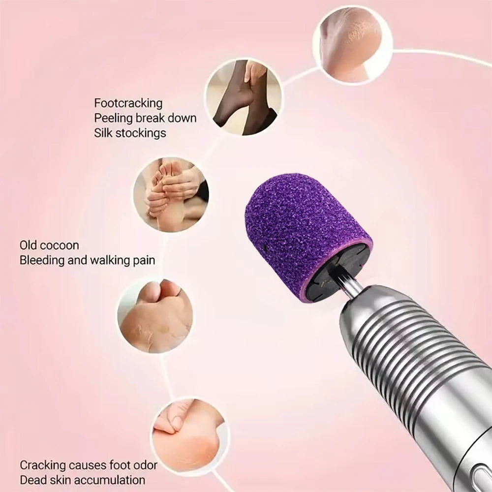 10 Pcs Purple Nail Sanding Caps with Bit Nail Drill Bits For Foot File Callus Remover, Manicure Pedicure Nail Polisher #80 #120 by Aurora Glow Avenue