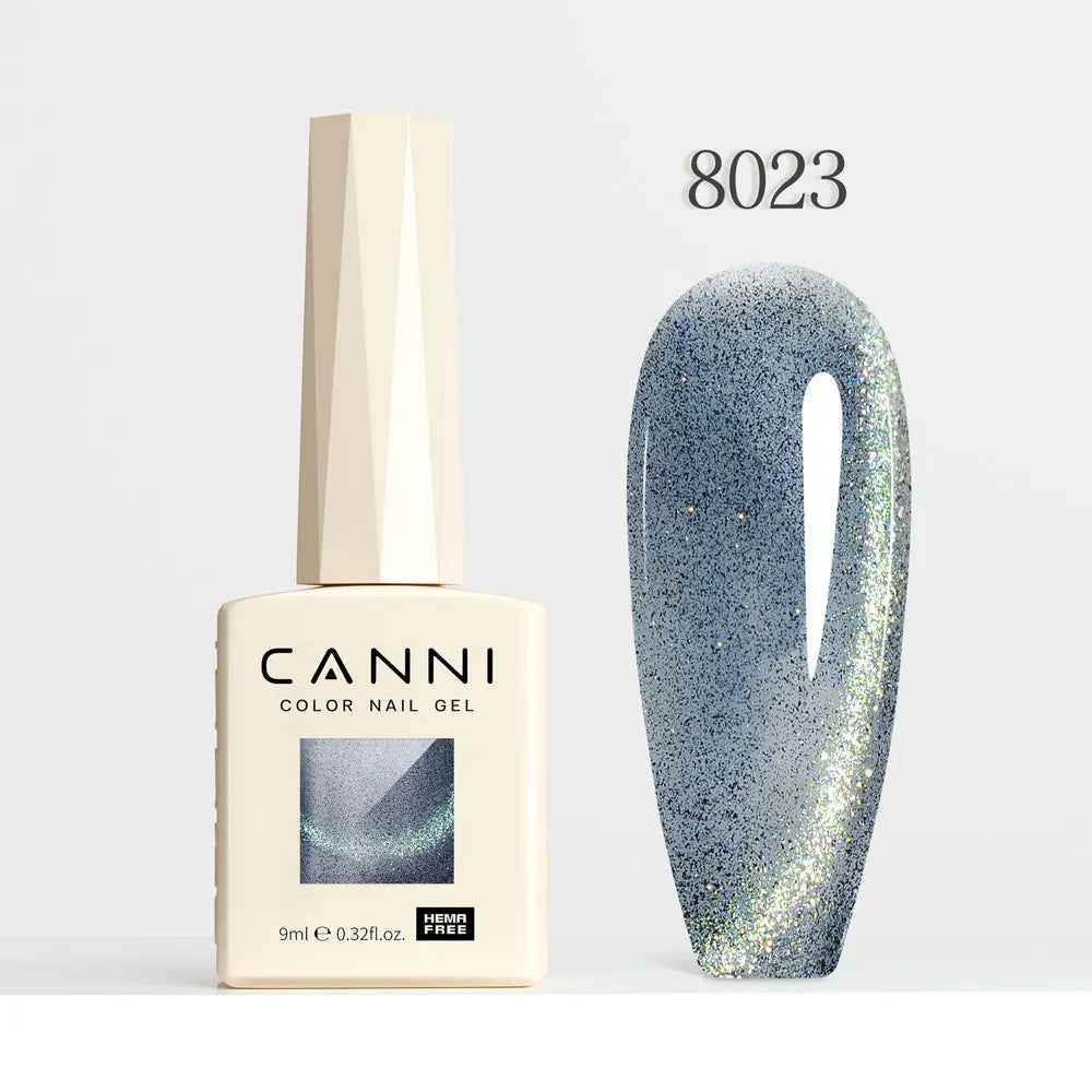 #8013 CANNI Nail Gel Polish Hema Free Super Glossy Glitter Cat Eye Gel Diamond Top Coat Semi Permanent Soak Off UV LED Varnish Aurora Glow Avenue