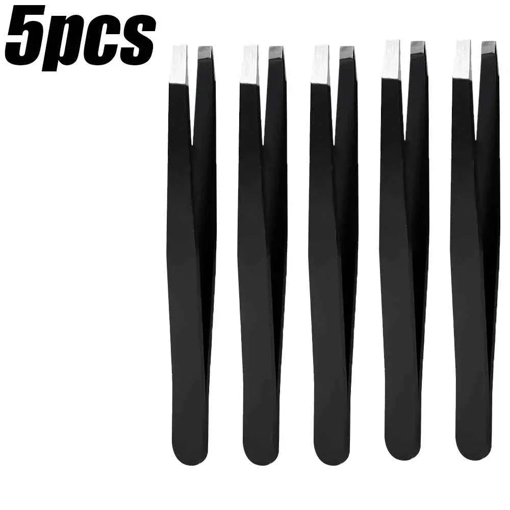 1/10pcs Black Precision Eyebrow Tweezers Stainless Steel Eye Brow Tools Professional Facial Hair Removal Shaping Makeup To...