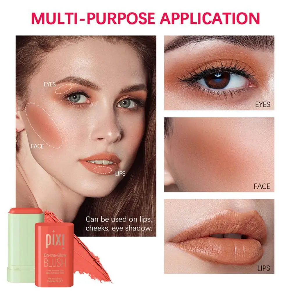 Pixi 3 In1 Moistured Blush Stick Cheek Lip Tinted Silky Brighten Blush Cream Blusher Cosmetics Tubes Matte Contour Makeup