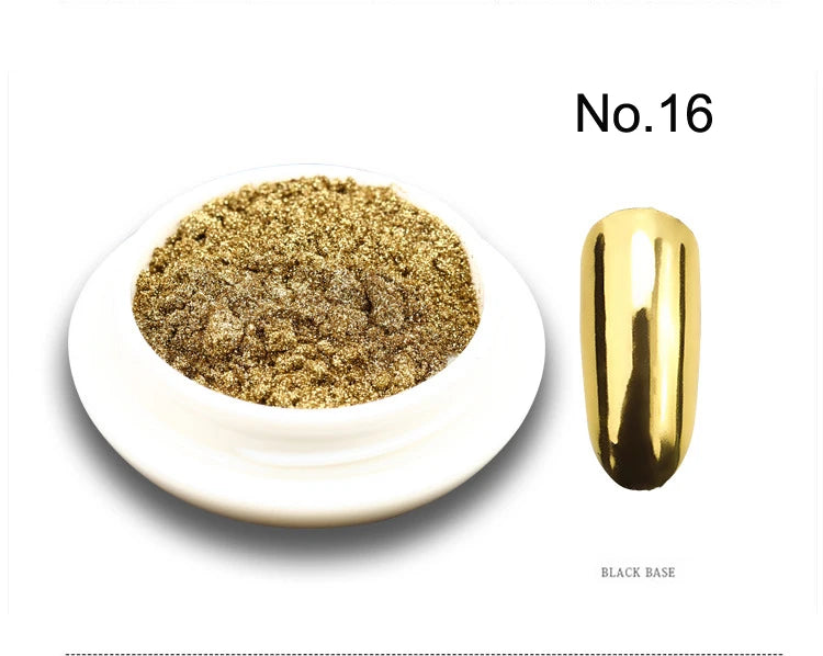 Holographic Mirror Mermaid Nail Glitter Powder - 19 Colors FT067-16 - 