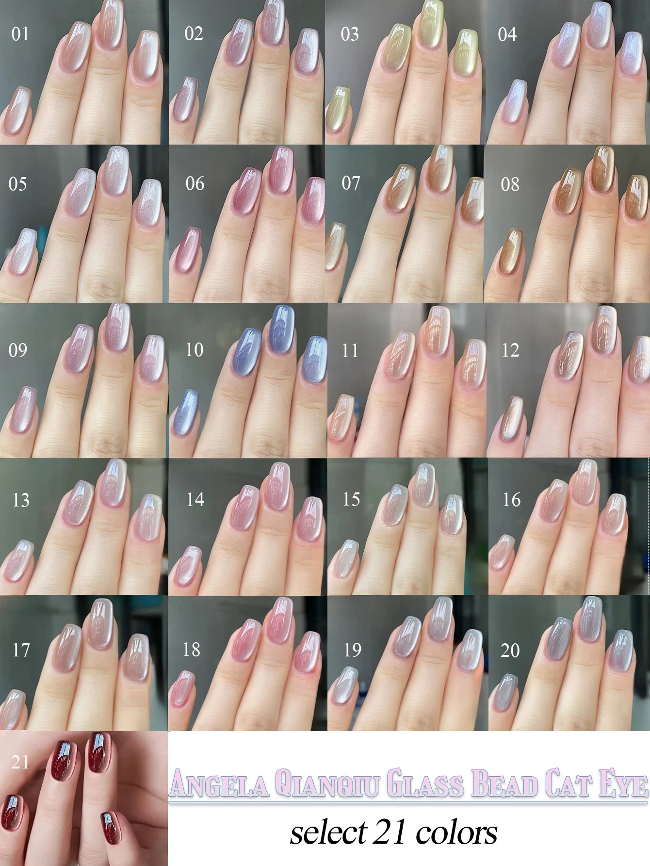 1-24pcs WS White Silver Cat Eye Magnetic Gel Nail Polish Ultra Shine Soak Off UV Gel Mirror Glass Cat Magnet Gel Varnish X...