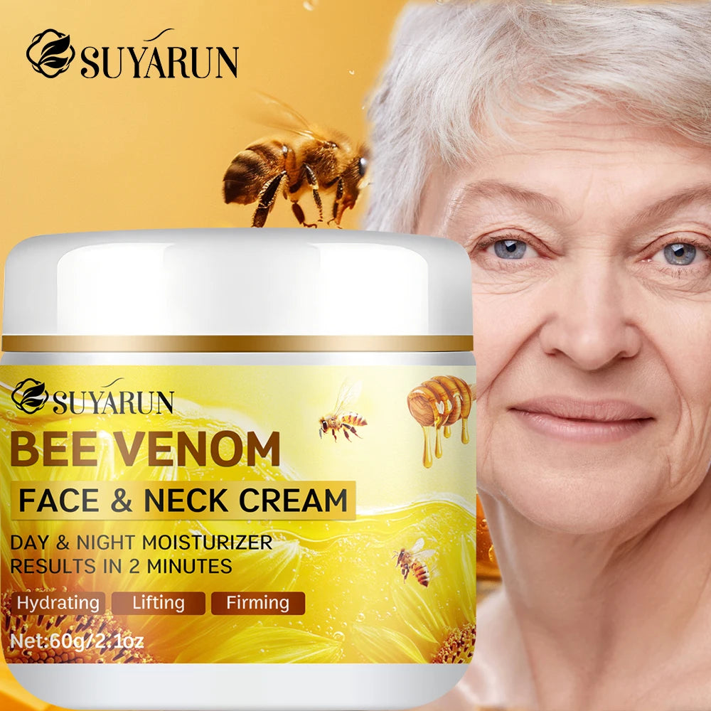 SUYARUN Bee Venom Collagen Anti-Aging Face Cream | Firming Lifting Moisturizer | Wrinkle Reduction | 24H Hydration. - 