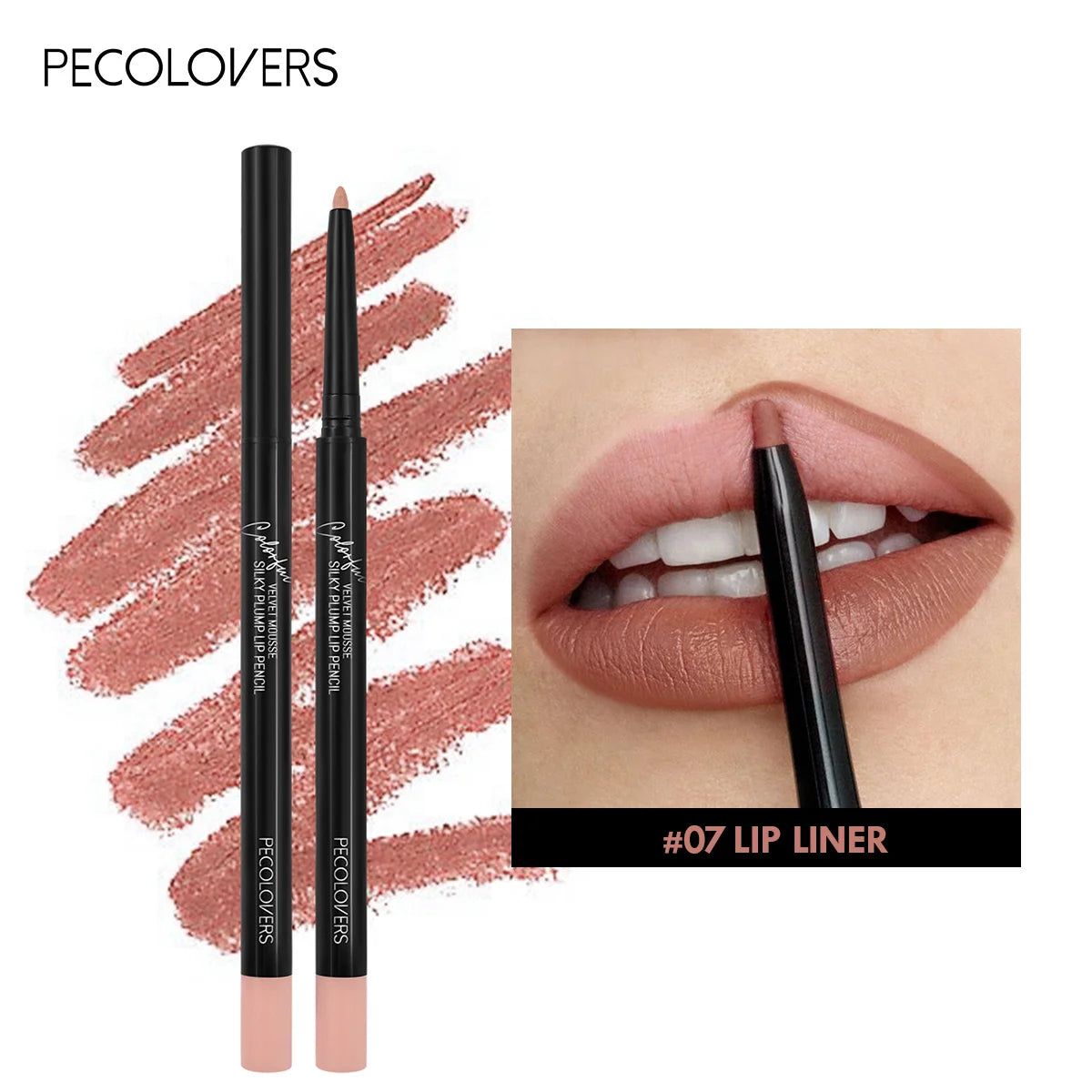 Waterproof Matte Lipliner Pencil Red Contour Tint Lipstick Long Lasting Non-stick Cup Moisturising Lips Makeup 12 Colors 07