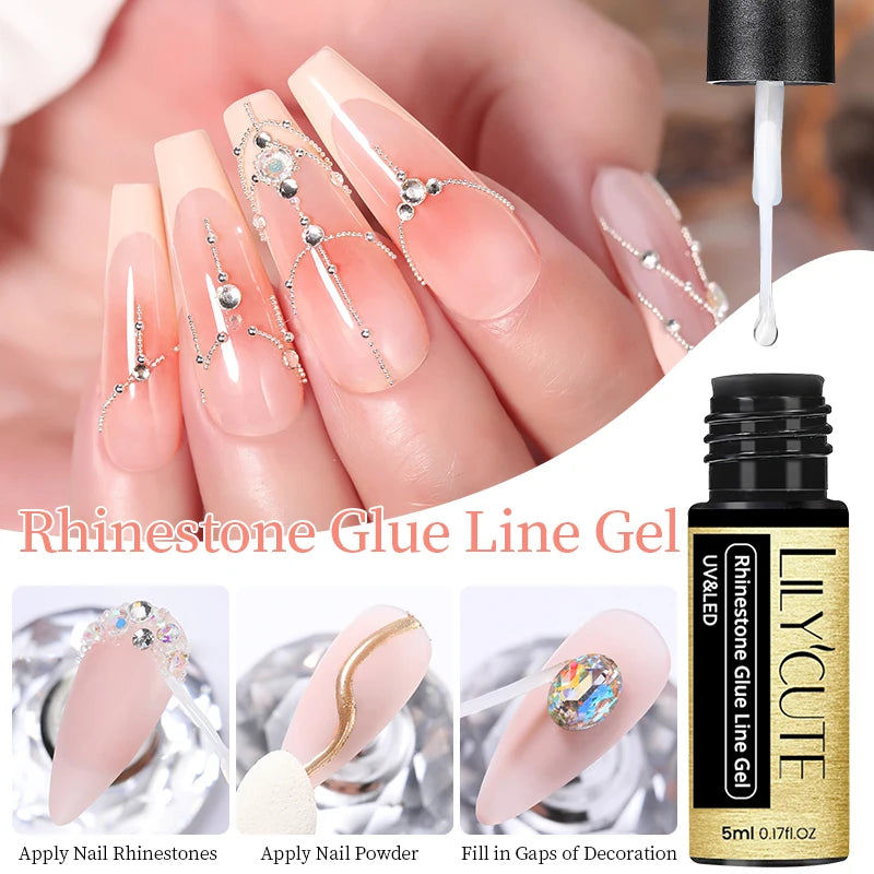 LILYCUTE 5ML Metallic Painting Liner Gel Nail Polish Super Bright Gold Silver Mirror Drawing Gel Semi Permanent Line Frenc...