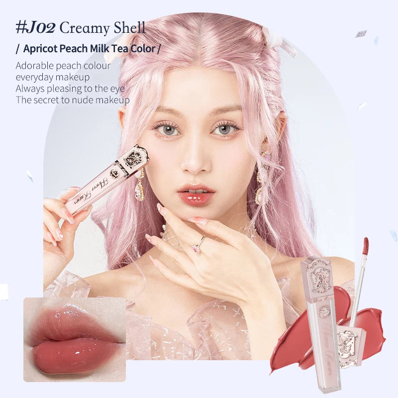 Flower Knows Strawberry Rococo Series Cloud Lip Cream Lip Gloss Long Lasting Velvet Lip Tint Lipstick for Women Cosmetic J02