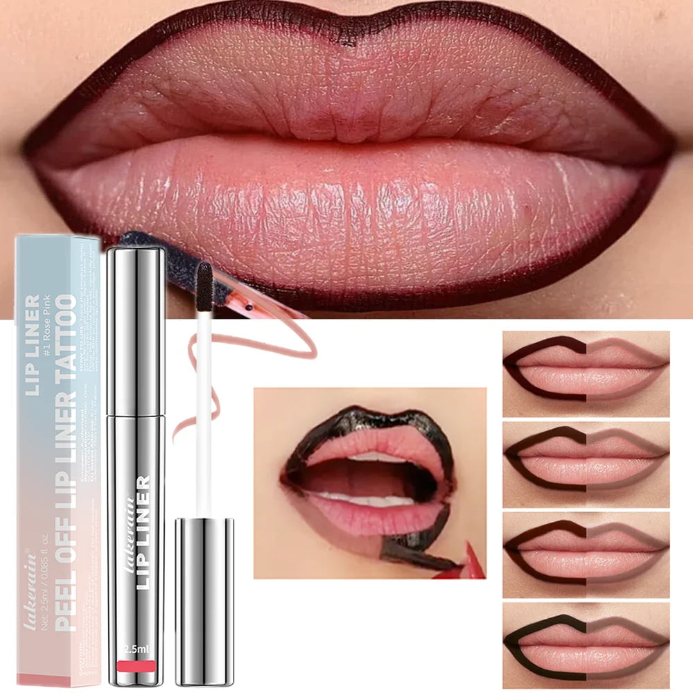 Waterproof Lip Liner Peel Off Tattoo Lipgloss Waterproof Long Lasting Matte Lip Tint Brown Contour Tear-off Lips Stain Cos...