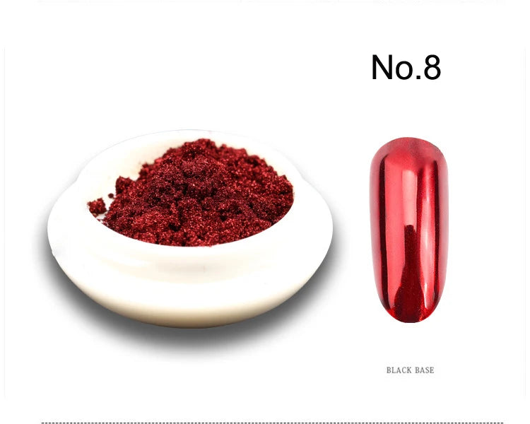 Holographic Mirror Mermaid Nail Glitter Powder - 19 Colors FT067-08 - 