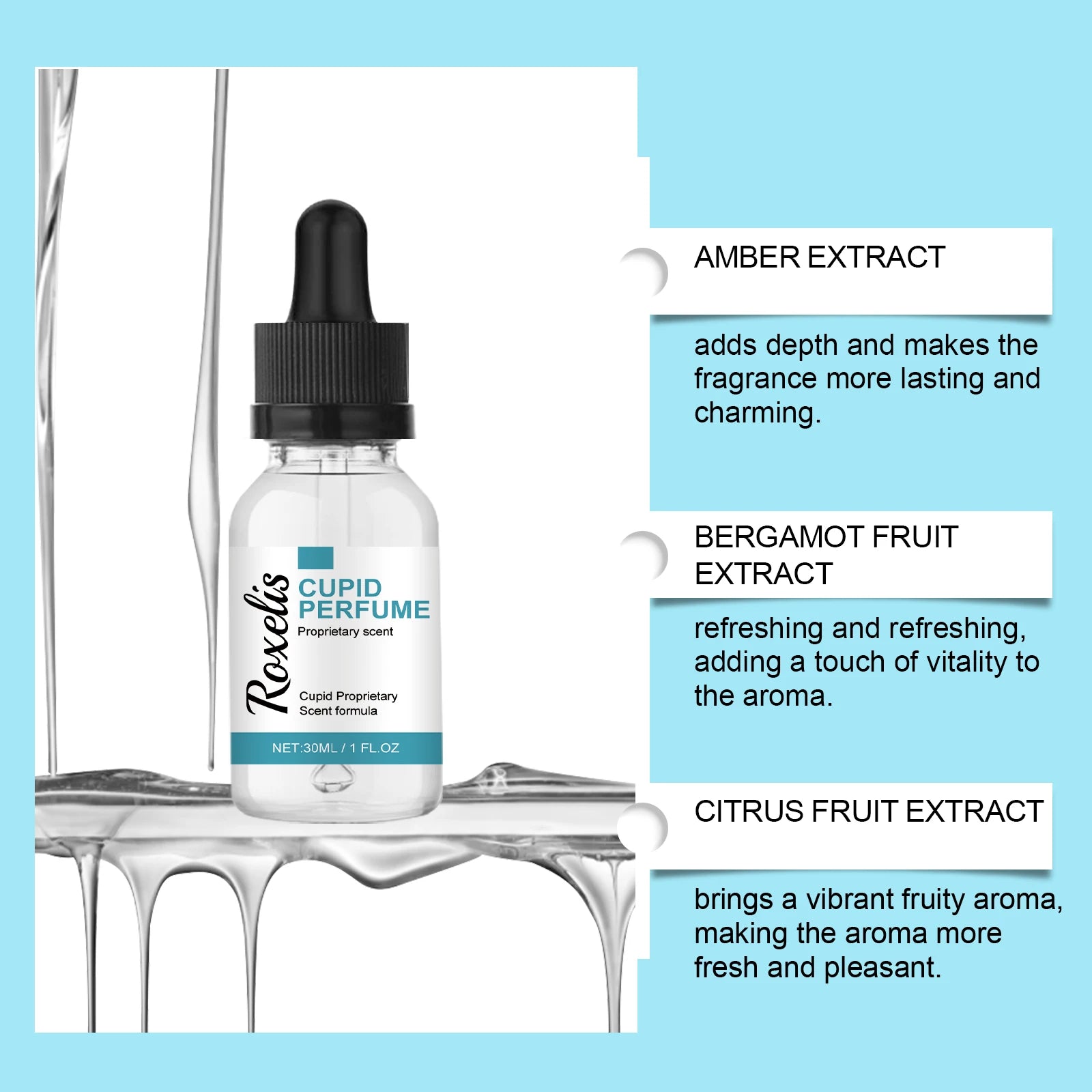 Roxelis Cupid Series Cologne Perfume - Natural Fresh Scent, Long-Lasting Fragrance, Portable Perfume Drops , Travel-Friend...